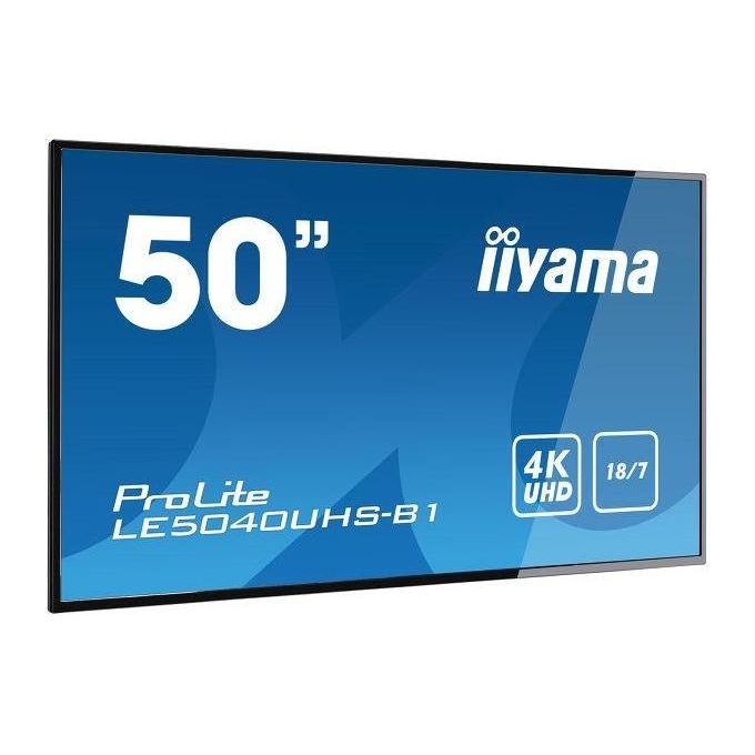 Iiyama ProLite LE5040UHS-B1 Visualizzatore di Messaggi 50'' Led 4K Ultra Hd Nero