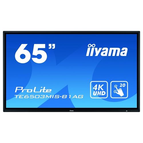 Iiyama ProLite TE6503MIS-B1AG Monitor Touch Screen 64,5" 3840x2160 Pixel Nero Multi-touch Multi Utente