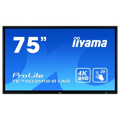 Iiyama ProLite TE7503MIS-B1AG Monitor Touch Screen 74,5" 3840x2160 Pixel Nero Multi-Touch Multi Utente