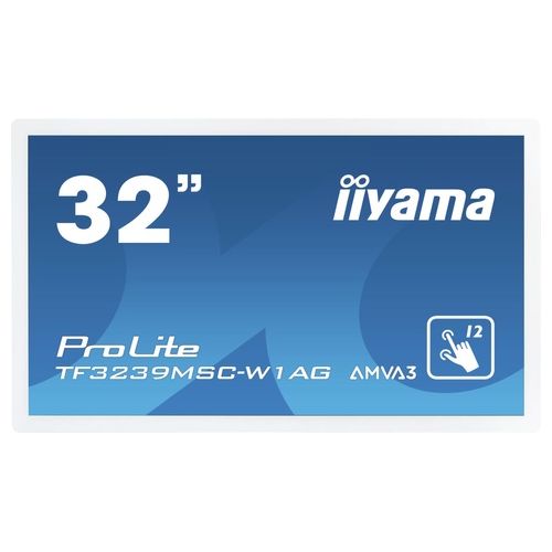 Iiyama ProLite TF3239MSC-W1AG Monitor Pc 31.5" 1920x1080 Pixel Full Hd Led Touch Screen Multi Utente Bianco