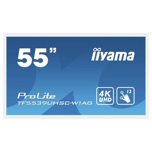 Iiyama ProLite TF5539UHSC-W1AG Monitor Pc 55" 3840x2160 Pixel 4k Ultra Hd Led Touch Screen Multi Utente Bianco