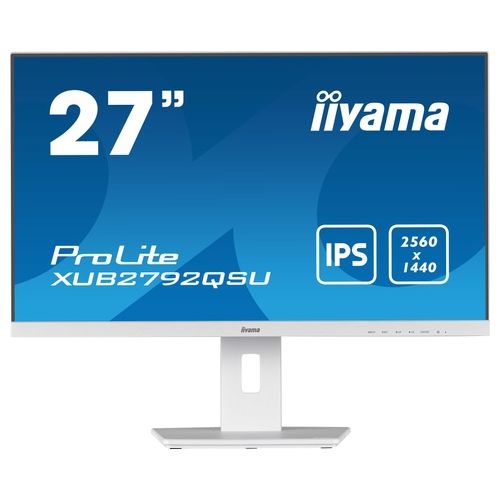Iiyama ProLite XUB2792QSU-W5 Monitor Pc 27" 2560x1440 Pixel Wide Quad Hd Led Bianco