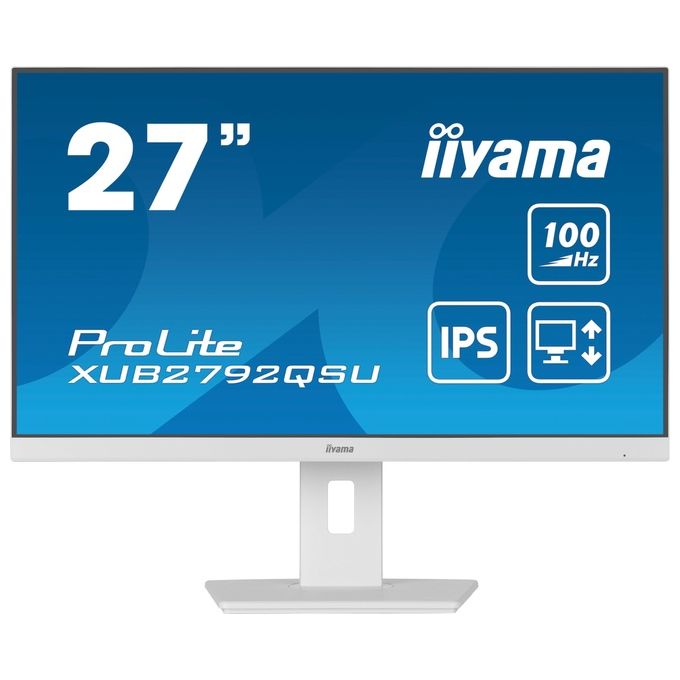 Iiyama ProLite XUB2792QSU-W6 Monitor PC 27'' 2560x1440 Pixel Wide Quad HD LED Bianco