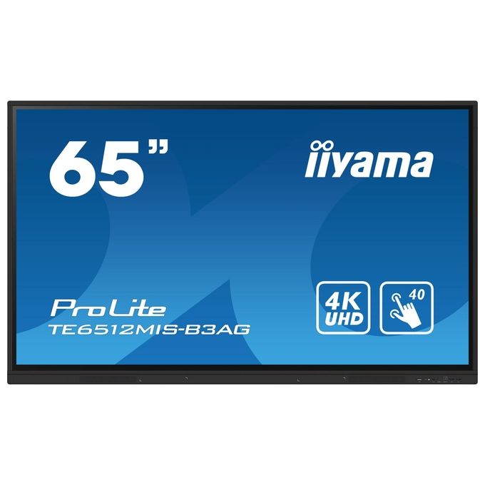 Iiyama TE6512MIS-B3AG Visualizzatore di Messaggi Design Chiosco 65'' LCD Wi-Fi 400 cd-m² 4K Ultra HD Nero Touch Screen Processore Integrato Android 11 24-7