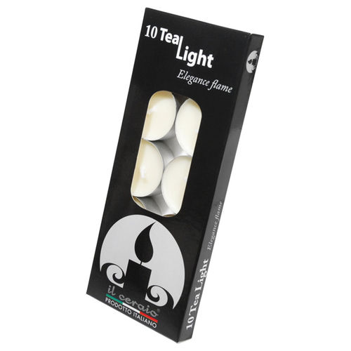Nappi Carlo Cereria 8026871001009 Tealight Bianche Inodore Set 10 Pezzi Durata 4 Ore