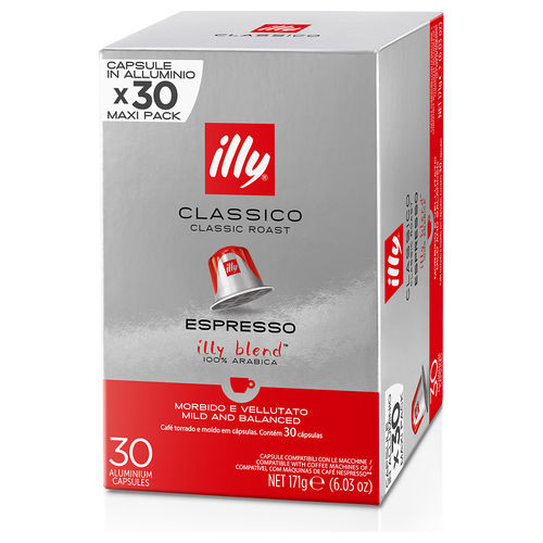 CLASSICO Capsule Caffè Espresso 100% Arabica Compatibili Nespresso 30 pz colore Rosso Argento