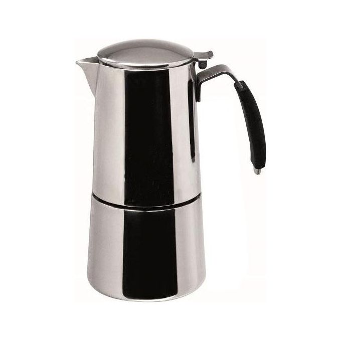 bonVIVO Caffettiera Induzione - Macchina per caffè Espresso in Acciaio  Inox, 6 Tazze - Moka Professionale per Ogni Fornello e Piano di Cottura