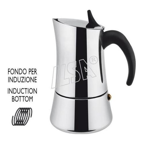 Ilsa Caffettiera Espresso Elly 6 Tazze per Induzione Acciaio Inox 18/10