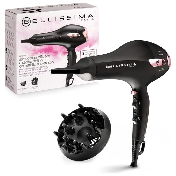 Imetec P7 3200 Phon Bellissima Motore Ac 2100W Nero-Rosa