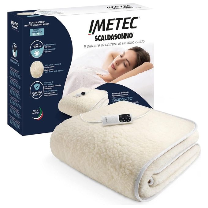 Imetec Scaldasonno Adapto S 6T 100% Lana e Merino 150x80cm