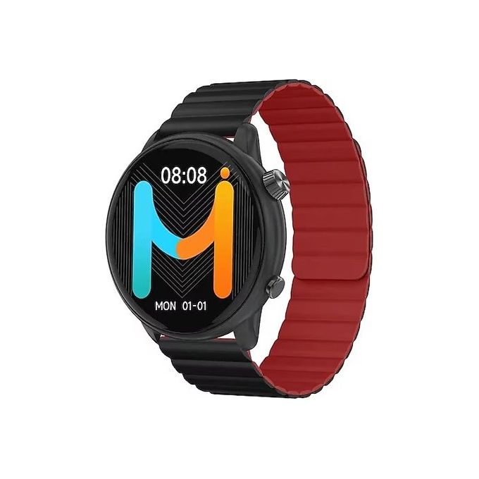 immagine di Imiki holo tg2 smartwatch display amoled 1,43, connettivita` bluetooth, cinturino magnetico, misura ossigeno nel sangue e frequenza cardiaca, android e ios - black + black/red