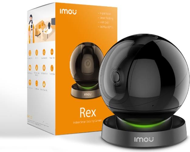 Imou 4MP Telecamera Wi-Fi Interno Videocamera Sorveglianza 2K 360°Rilevamento Umano Audio Bidirezionale Tracciamento di Movimento con Sirena e luce Compatibile con Alexa 24Ghz - REX
