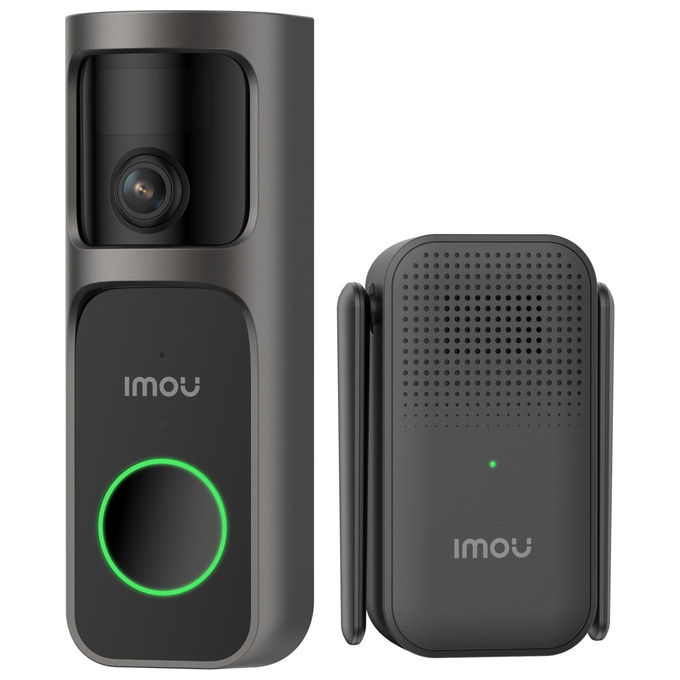 Imou, Videocitofono 3S Batteria 2.5K, Lente Fisheye, Rilevamento AI Persone Pacchi