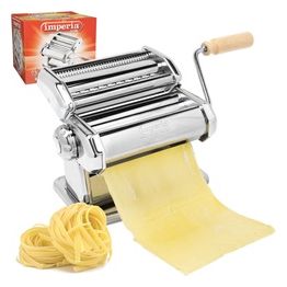 Imperia Macchina per Pasta Manuale con Manovella Sfogliatrice acciaio cromato Argento