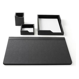 Scrittoio 4 Pezzi 50x35cm Similpelle Nero