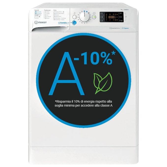 Indesit BWE91497XWVIT Lavatrice Frontale 9 Kg 1400 rpm Classe A Motore Inverter 78 dB (85x59.5x63 cm) colore Bianco