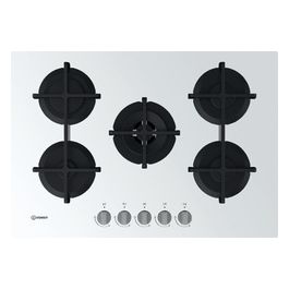 ING 72T/WH Piano Cottura a Gas 5 Zone High Power Flame Griglie in ghisa 70 cm Bianco