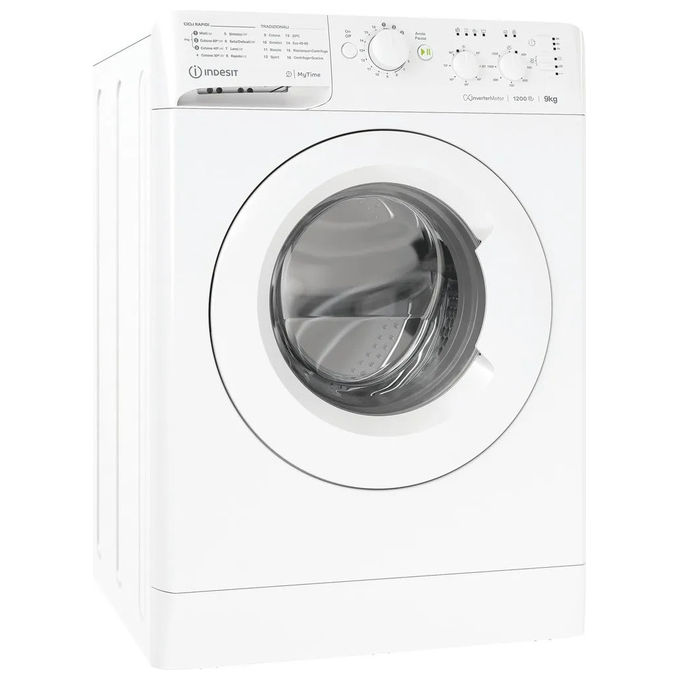 Indesit MTWC 91296 W IT Lavatrice Carica Frontale 9 Kg 1200 rpm Classe A Motore Inverter 16 Programmi (85x59,5x60,5 cm) colore Bianco