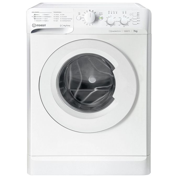 Image of Indesit MTWC 71296 W IT Lavatrice 7 Kg Classe A Profondita' 54 cm Centrifuga 1200 giri Motore Inverter colore Bianco