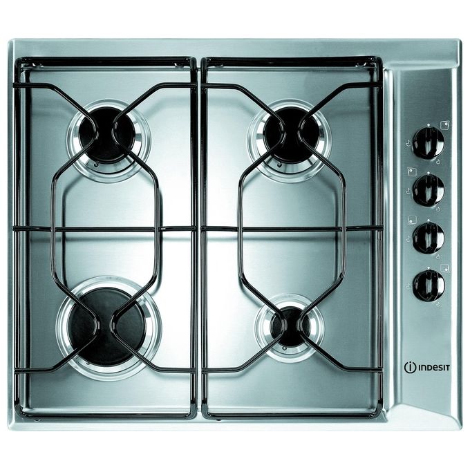 immagine di Indesit PAA642IXIWE1 Piano cottura Gas 58 cm 4 fuochi da incasso accensione elettronica sicurezza fiamma colore Inox