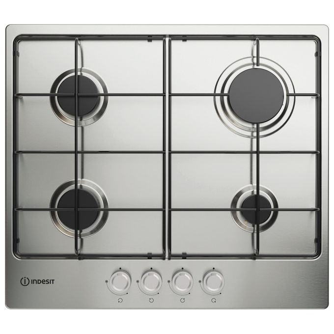 Indesit Piano Cottura Gas Inox 60cm 4 Fuochi