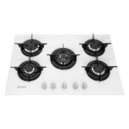PR 752 W/I(WH) Piano Cottura a Gas 5 Zone 1 1 High Power Flame Griglie smaltate 75 cm Bianco