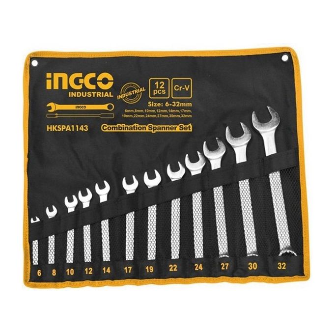 Ingco Hkspa1143 Set 12 Chiavi Combinate 6-32Mm