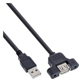 Cavo USB da PannelloUSB 2.0 Type A Maschio a USB 2.0 Type A Femmina 0.6mt con Viti