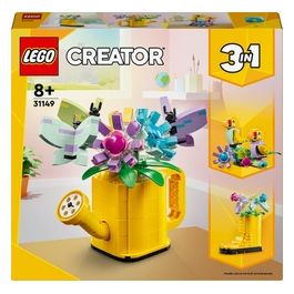 LEGO Creator 31149 3in1 Innaffiatoio con Fiori Finti Trasformabile in Stivale o in 2 Uccelli con Trespolo, Giochi per Bambini 8+