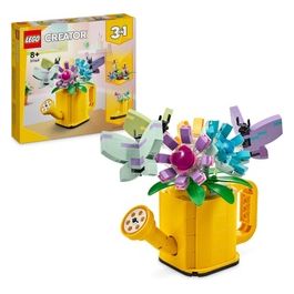 Creator 31149 3in1 Innaffiatoio con Fiori Finti Trasformabile in Stivale o in 2 Uccelli con Trespolo, Giochi per Bambini 8+