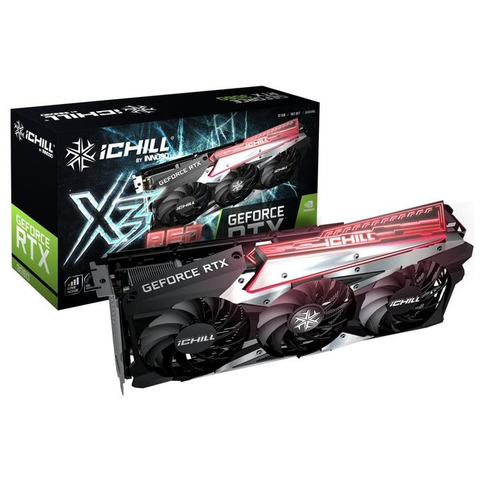Inno3d vga Geforce rtx 3060, rtx 3060 Ichill x3 red, 12gb Gddr6, 3xdphdmi