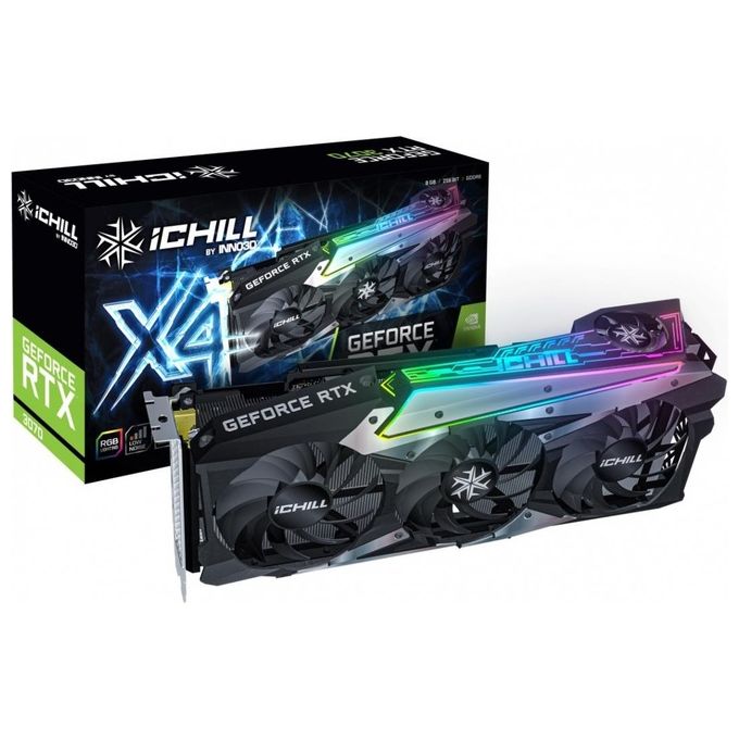 Inno3d vga Geforce rtx 3070, rtx 3070 Ichill x4 lhr, 8gb Gddr6, 3xdp/hdmi