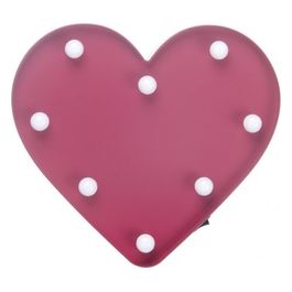 Insegna Luminosa Cuore in Plastica 22X20 cm Rosa