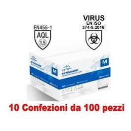 Intco 10 Confezioni da 100 Pezzi Taglia M Guanti in Nitrile Uso Medico Senza Polvere