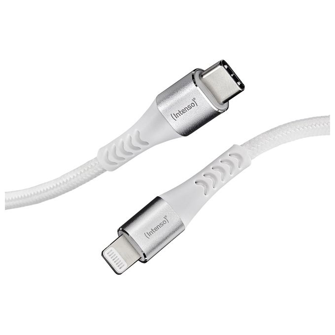 Intenso Cavo USB C315L USB-C a Lightning Cavo Dati e Ricarica Power Delivery fino a 60 Watt Nylon 1.5mt Bianco