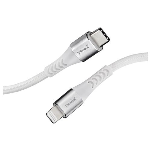 Intenso Cavo USB C315L USB-C a Lightning Cavo Dati e Ricarica Power Delivery fino a 60 Watt Nylon 1.5mt Bianco
