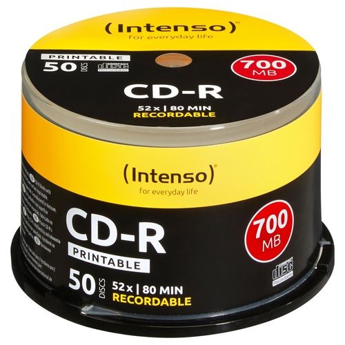 Intenso Cd-R 700Mb 12x Printable Spinner 50 Pezzi