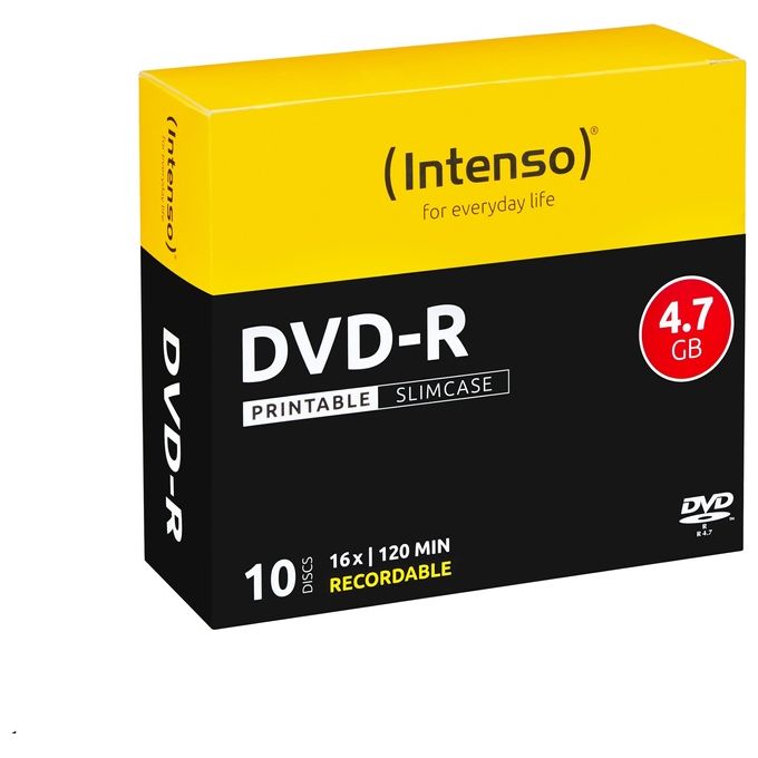 Intenso Dvd-r 4,7gb 10pcs Slimcase Printable Inkjet 16x