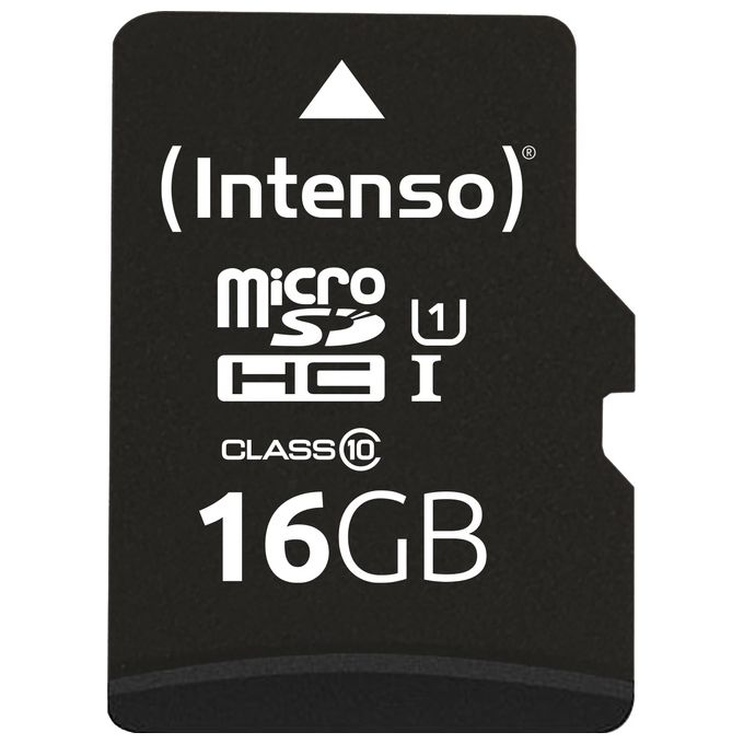 Intenso MicroSDHC 16Gb con Adattatore 16Gb Uhs Classe 10