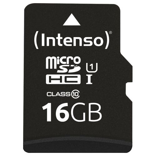 Intenso MicroSDHC 16Gb con Adattatore 16Gb Uhs Classe 10