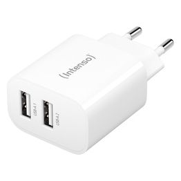 Intenso Power Adapter W24AA Caricatore con 2 Porte USB-A 24 Watt bianco