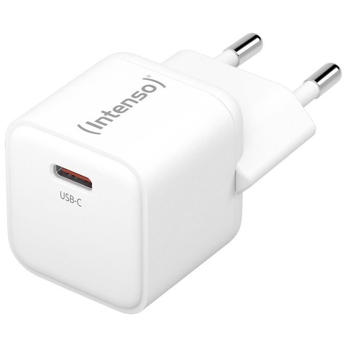 Intenso Power Adapter W30C GaN Alimentatore USB-C da 30 Watt e Tecnologia GaN Bianco