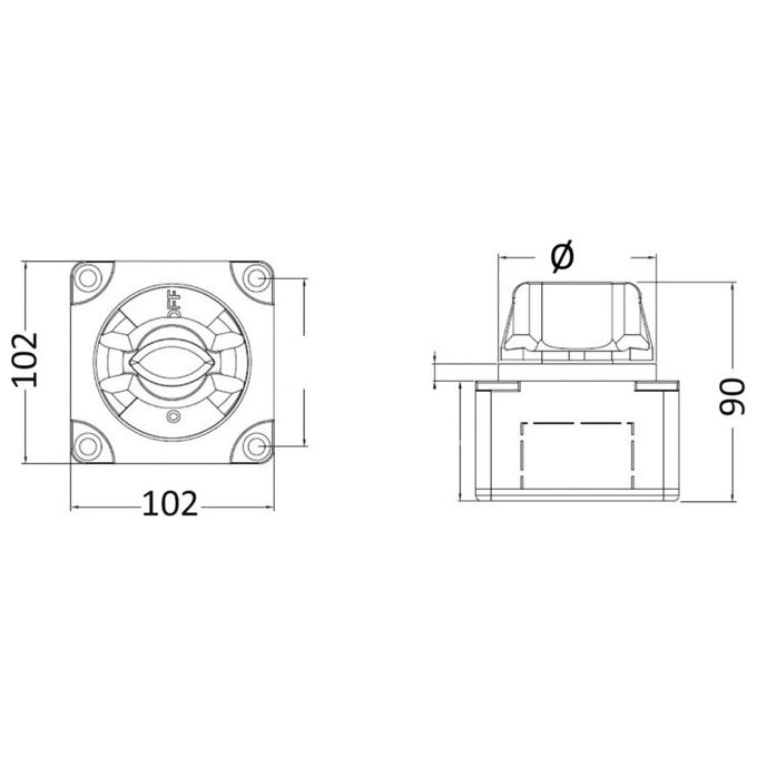 Interruttore-deviatore per Batterie 550a On-off Osculati