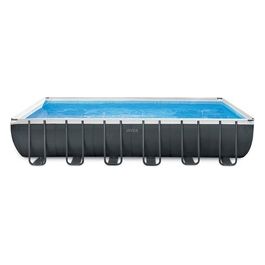 26364GN - Piscina Fuori Terra Ultra XTR Frame Rettangolare Pompa Filtro 7900 L/h Scaletta Telo Base e Copertura 31805 L Acciaio e PVC Grigio 732x366x132 cm
