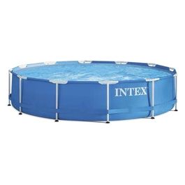 Intex 28212NP Piscina Fuori Terra Metal Frame Rotonda Pompa Filtro 2006 L/h 6503 L Acciaio e PVC Blu 366x76 cm Con Pompa Filtro 366 x 76 cm Blu