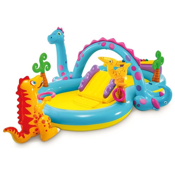 Intex 57135 Playcenter Dinosauri 333x229x112cm Giallo-Azzurro-Fucsia