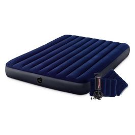 64765 Materasso Matrimoniale Gonfiabile Blu 152x203x25 cm 152x203x25cm Con Cuscini Single