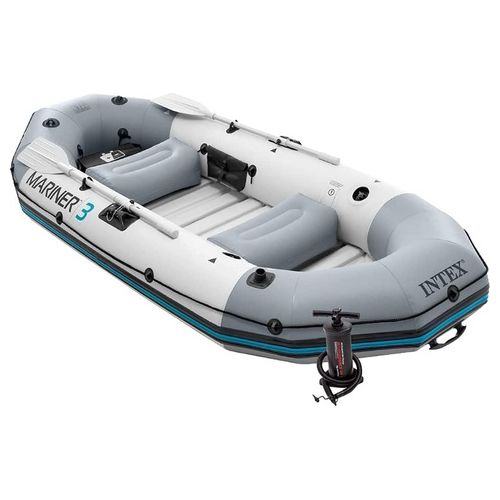 Intex Mariner 3 Inflatable Dinghy 3 Man Boat with Aluminium Oars and Pump 3 persone Single
