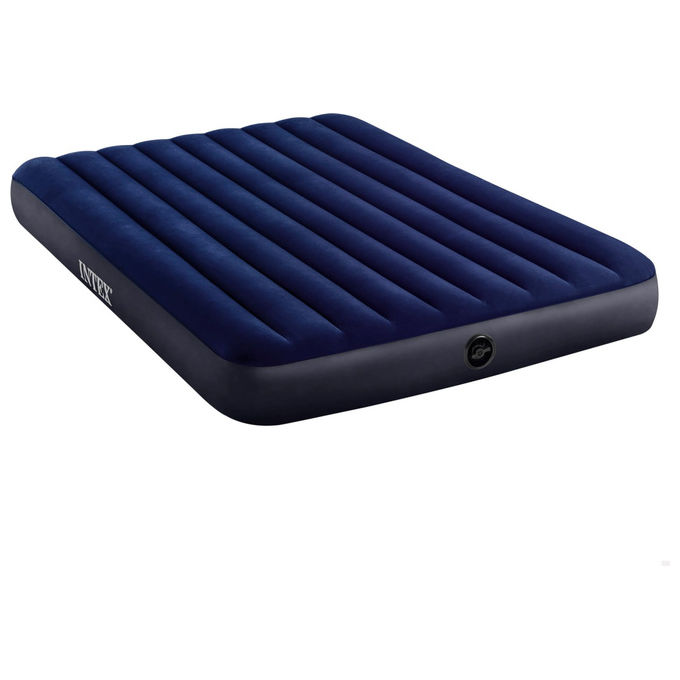 Intex 64759 DuraBeam Classic Downy Queen Materasso Gonfiabile Matrimoniale Fiber-Tech 152x203x25 cm colore Blu