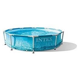 Intex 28206NP Piscina Fuori Terra Metal Frame Beachside Rotonda 4485 L Acciaio e PVC Multicolore 305x76 cm Senza Pompa Filtro